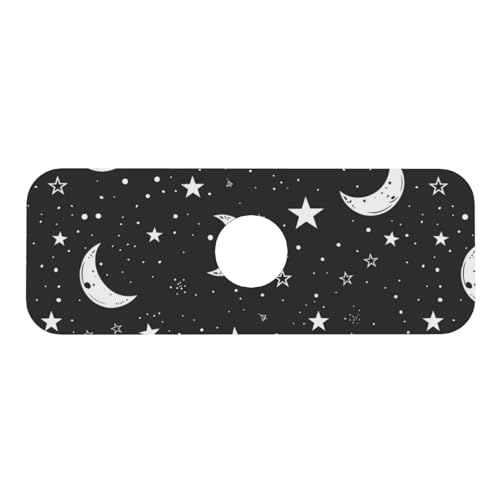 Faucet Draining Mat For Kitchen Sink, Moons Stars White Diatom Mud Absorbent Drain Pad For Bathroom Kitchen Sink Splash Guard Drying Mat - color: Moons Stars White