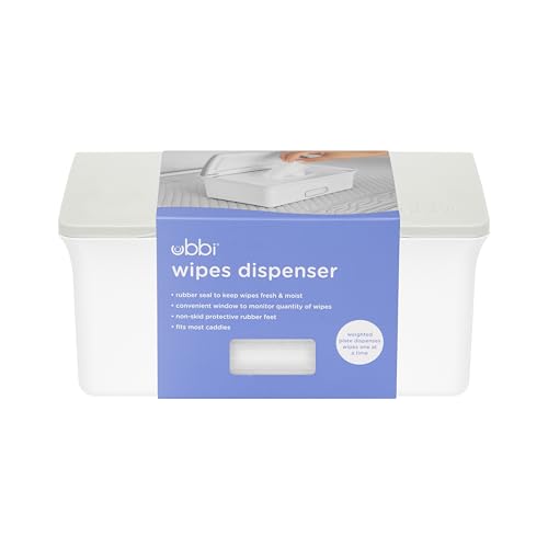 Ubbi Baby Wipes Dispenser with Weighted Plate and Secure Seal, Nursery and Baby Registry Essential to Keep Wipes Fresh, Oat - color: Oat Wipes Dispenser