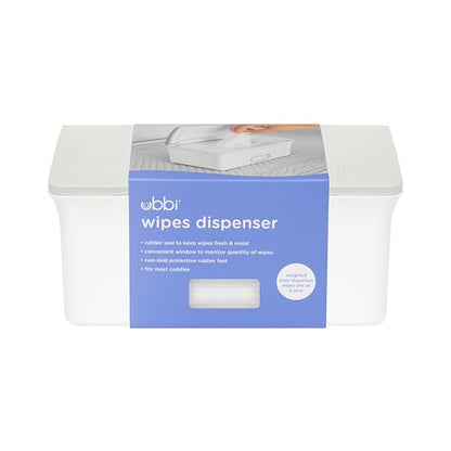 Ubbi Baby Wipes Dispenser with Weighted Plate and Secure Seal, Nursery and Baby Registry Essential to Keep Wipes Fresh, Oat - color: Oat Wipes Dispenser