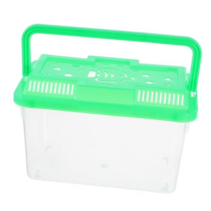 TOYANDONA Portable Handheld Aquarium Box for Betta Fish Turtles and Small Pets Clear Plastic Mini Fish Tank Habitat for Travel and Feeding Versatile Reptile Cage with Modern Design
