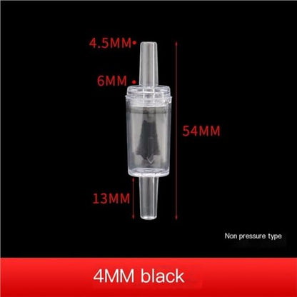Plastic Check Valve, One-Way Valve for Soft Tubing, Backflow Preventer, Multiple Varieties(4mm Black)