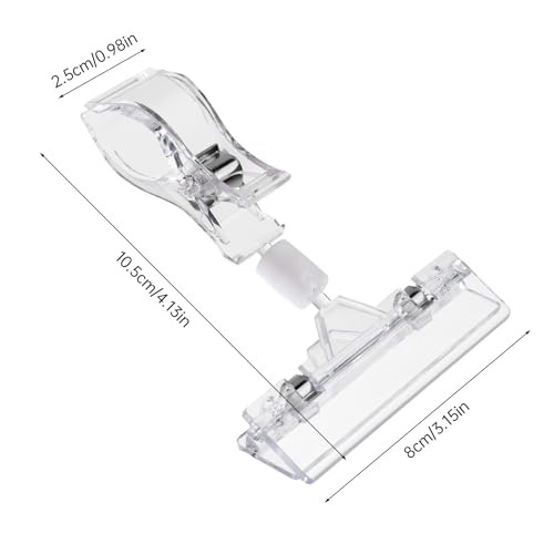 30 PCS Clear Sign Clips for Merchandise Display, Plastic Retail Double Sided Sign Holder Clips, Acrylic Price Tag Sign Holders on Clothing Rack, Rotatable Pop Clamps for Sale Retail Display
