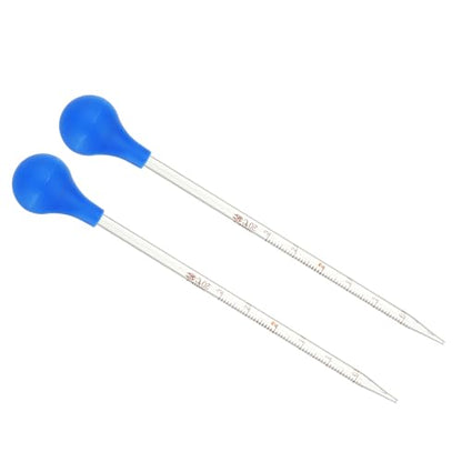 PATIKIL Graduated Dropper Pipettes Kit, 2pcs 3ml Borosilicate Glass Pipette with Rubber Cap for Transfer Liquid for Lab, Chemistry, Clear - size: 3ml