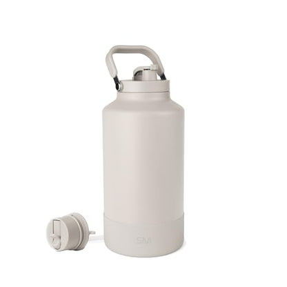 Simple Modern Water Bottle Jug | Straw & Chug Lid | 128oz, Beige - color: -Almond Birch, size: 128 Ounces