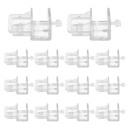 GLOBLELAND 12 Pcs Clear Acrylic Aquarium Lid Clips 28 mm Low Profile Fish Tank Cover Holder Rimless Tank Support Clamps for Glass Plastic Tops