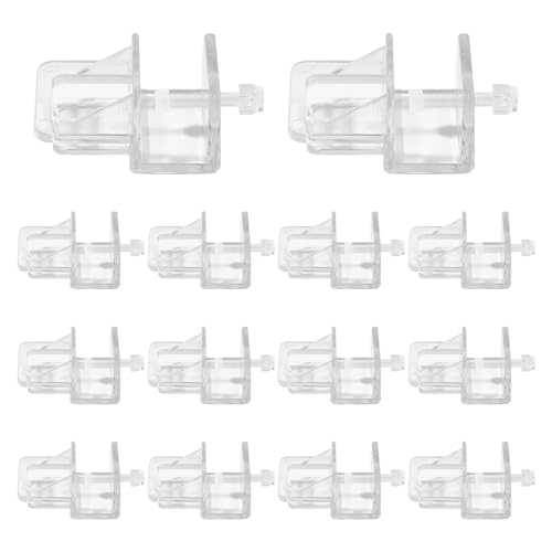 GLOBLELAND 12 Pcs Clear Acrylic Aquarium Lid Clips 28 mm Low Profile Fish Tank Cover Holder Rimless Tank Support Clamps for Glass Plastic Tops