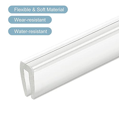 uxcell U Channel Edge Trim, 11.5ft Length Soft Rubber Guard Seal Strip Edge Protector Fit for 1-2mm Edge, (9/32" W x 5/32" H) Clear - size: 9/32"x 5/32"x 11.5ft