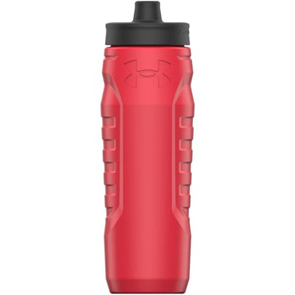 Under Armour Squeeze Water Bottles, 32 oz Water Bottles, Sideline Sports Water Bottle with Quick-Shot Lid, Quick & Easy Hydration, Gym Water Bottles, Squeeze Bottle, 1 32oz Bottle - color: Red