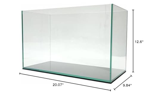 Lifegard Aquatics 10 Gallon Rimless Aquarium, Clear Glass, Ultra Clear Sealant Fish Tank, 5mm Thick with Dense Leveling Mat for Freshwater/Marine, Home or Office Decor (20.07"x9.84"x12.60") - size: 10 Gallons