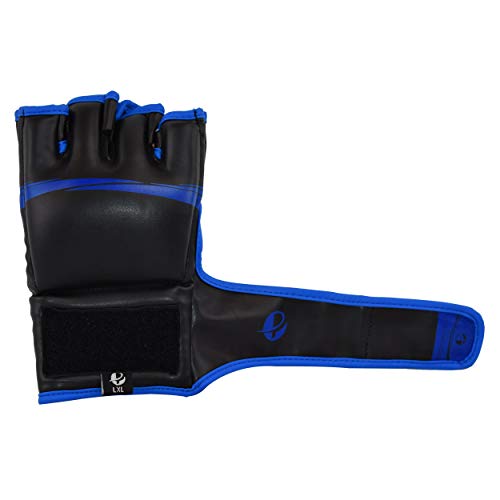 PFG Elite MMA Gloves - High Grade Artificial Leather - MMA Boxing Muay Thai Training & Fight - color: Blue, size: Large-X-Large