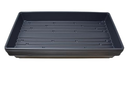 Living Whole Foods 10 Pack of Durable Black Plastic Growing Trays (Without Drain Holes) 21" X 11" X 2" - Flowers, Seedlings, Plants, Wheatgrass, Microgreens & More - size: 10 pack
