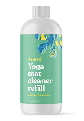 ASUTRA Yoga Mat Cleaner Spray Refill (Uplifting Eucalyptus), 16 fl oz | No Slippery Residue, Organic Essential Oils Deep-Cleansing for Fitness Gear & Gym Equipment