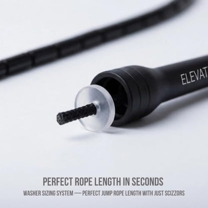 Elevate Rope Beaded Jump Rope, 1 in Beads, 10 ft Adjustable, Segmented - color: Black/Blue