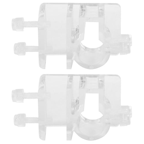 2Pcs Transparent Acrylic Aquarium Hose Clamp Holder Tube Clip for 12-18mm Pipes No-Suction Mount for Fish Tank Wall 5-15mm