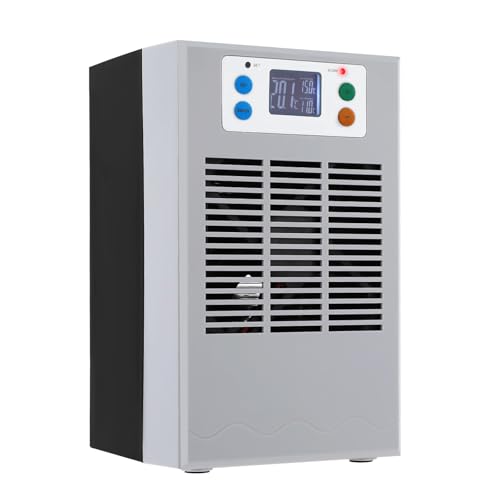 30L/7.93Gal Aquarium Chiller, 100W Low Noise Fish Tank Water Cooler with Special Quiet Design Refrigeration Compressor ＆ Water Tube for Axolotl Coral Jellyfishe (30L/7.93Gal)