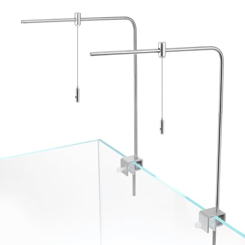 Adjustable Aquarium Light Bracket Mount - Fish Tank Light Holder Aluminum Alloy Aquatic Plant Lighting Holder for Freshwater & Saltwater Aquariums, Silver, 15.74 X 9.84 Inches