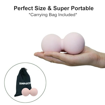 Hard Peanut Massage Ball, Double Ball Peanut Roller, 4.7″×2.4″, Pink - color: Pink