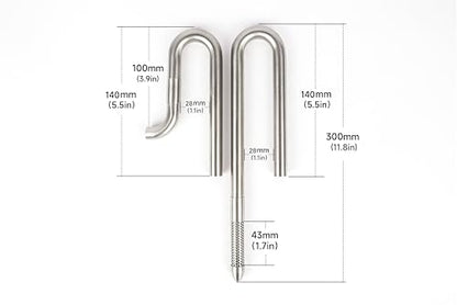 304 Stainless Steel Lily Pipes with Clamps for Rimless Glass Aquarium, Inflow and Outflow Set (Pipe Diameter 12mm)… - size: ID/OD=10/12mm