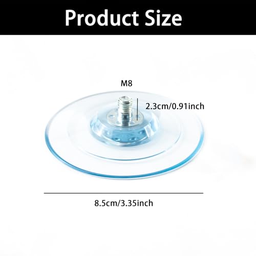 4-Pack 8mm Suction Cup Feet with Screw Mount - Replacement Holder for Cat Perch Window Seat and Kitty Hammock Bed