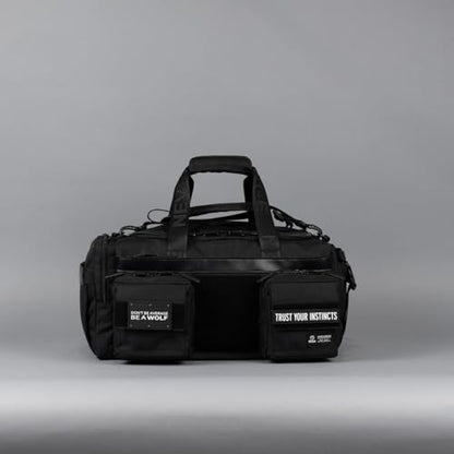 WOLFpak 30L Perfect Duffle Bag - Sports Tactical Gym Bag (Alpha Black) | Laptop Pouch, MOLLE Compatible, Padded Straps, 1000D Waterproof Fabric, Dual Cup Holders, Military Grade - color: Alpha Black
