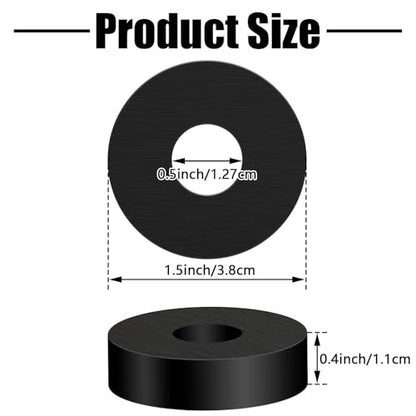 8P Rubber Isolation Pads Thick Anti-Vibration Rubber Washers1.5 in OD 0.5 in ID 0.4 Thick High-Density RubberMechanical Vibration Damping Pads Isolator Washers for Speakers, Refrigerators, Table Feet
