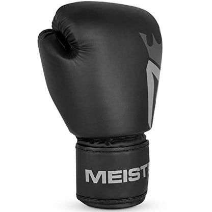 Meister [Critical] Boxing Gloves - Ergonomic High-Density Training Gloves - style: 16 Ounce Gloves - Matte Black