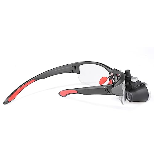 3.5x420MM Angle Adjustable Binocular Loupes Magnifier Glasses Loupes with Cloth Case (Black) - color: Black