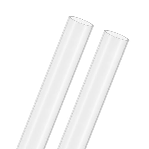 M METERXITY 2-Pack Clear Rigid Acrylic Pipe, 20mm[0.79"] ID x 24mm[0.94"] OD Plastic Round Tube for Water Cooling System/Lamps/Fountains/Aquariums/Display Stand, Acrylic Tubing [305mm/12IN] - size: 20mm ID x 24mm OD