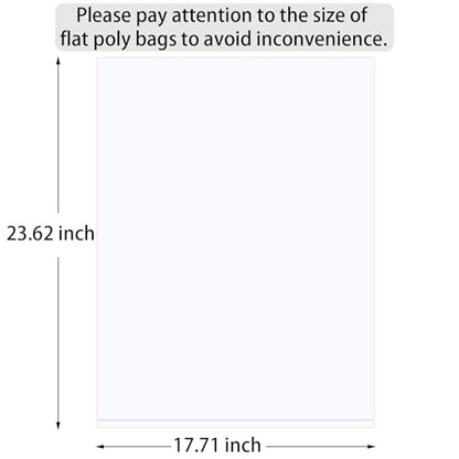 18 Pack 18 x 24 Inch 2 Mil Large Clear Plastic Flat Open Poly Bags Thickened Big Transparent PE Bags for Clothes Toys Pillows Packaging Shipping Storage Dust Proofing