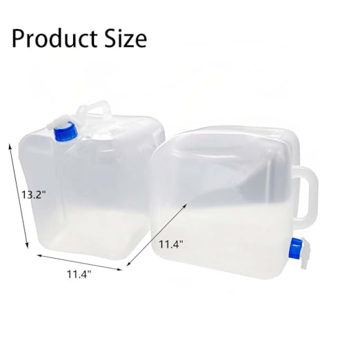 2 Pack 5.3 Gallon Collapsible Water Container Jug with Spigot,BPA Free Camping Water Storage Carrier Jug for Outdoor Hiking Backpacking Emergency Foldable Portable