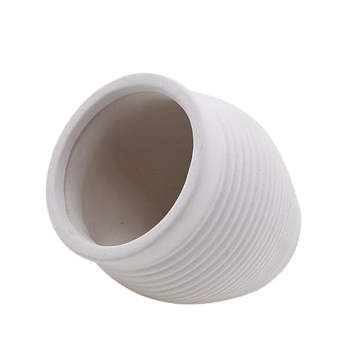 AnRui Ceramic Jar Betta Fish Tank Decor Clay Pot Aquarium Accessories Hideout Cave Decorations Ornaments for Small Fish, Shrimp, Cichlid to Play Hide Breed, Small White - size: Small