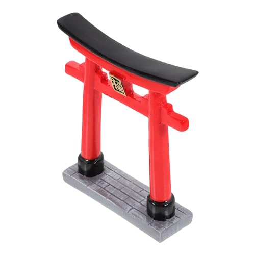 POPETPOP Japanese Torii Gate Aquarium Decor Statue Chinese Miniature Zen Garden Accessories Bonsai Mini Shinto Shrine Sculpture Micor Landscape Decorations Fish Tank Ornaments - size: 7X7X1.5cm