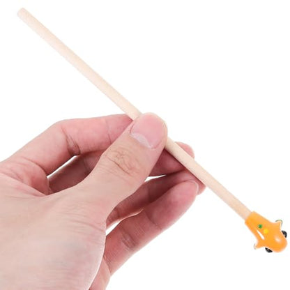 FRCOLOR Fish Training Stick Toys Fish Betta Training Wand Betta Bed Tunnel Hide Resting Tube Wooden Stick Interactive Wooden Wand for Aquariums-Random Color