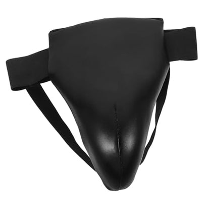 Breathable Groin Protector for Boxing Training Wear Resistant PU Black