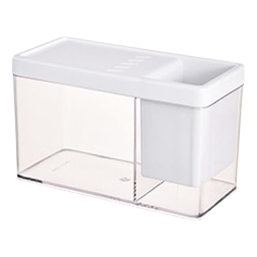 Mini Aquarium Fish Tank | Compact Transparent Fish Holder, Practical Decorative Container, Rounded Edge ABS Cover | Ideal for Betta Shrimp Snails, Easy Maintenance Setup | Dorm Office Home