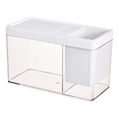 Mini Aquarium Fish Tank | Compact Transparent Fish Holder, Practical Decorative Container, Rounded Edge ABS Cover | Ideal for Betta Shrimp Snails, Easy Maintenance Setup | Dorm Office Home