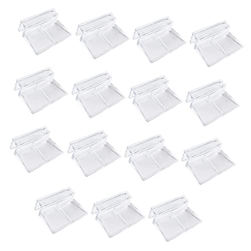 COLLBATH 15pcs Acrylic Fish Tank Stand Cover Brackets Aquarium Rack for Glass Tank Lid - size: 5.5X4X1.8CM