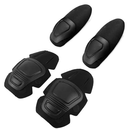 Tactical Protective G3 Combat 2 Elbow Pads and 2 Knee Pads for Hunting Clothing/Pants - color: black