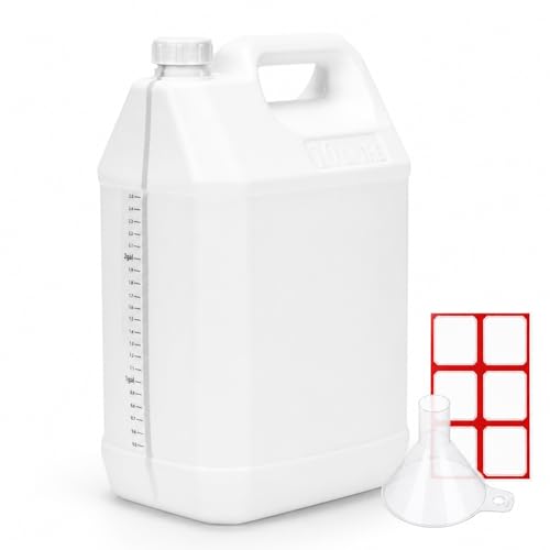 2.5 Gallon Water Jug with Lid, 10 Liter HDPE Plastic Carboy Jar, Empty Gallon Jug and Liquid Storage Container for Water, Used Oil and Garage Use