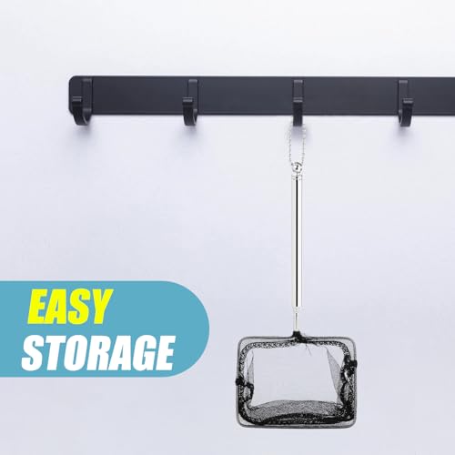 AQUANEAT Aquarium Net with Extendable Long Handle, Adjustable Wastes Skimming Cleaning Tools for Fish Tanks, 3 inch - size: 3 Inch