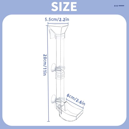 Aquarium Fish Shrimp Feeding Dish Set - Clear Feeder Tube and Dish With Cleaning Brush and Measuring Spoon for Preventing Food Scattering - Supplies for Shrimp Medium