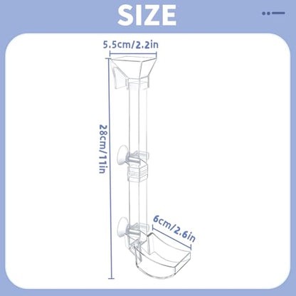 Aquarium Fish Shrimp Feeding Dish Set - Clear Feeder Tube and Dish With Cleaning Brush and Measuring Spoon for Preventing Food Scattering - Supplies for Shrimp Medium
