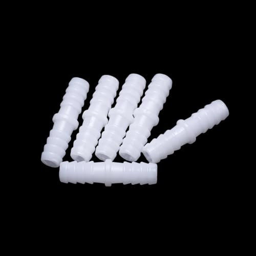 6PCS 3/8" x 3/8" Plastic Hose Connector,Barbed Splicer Mender Adapter Union for Aquarium and Air Hose Repair - size: 6Pcs,3/8" x 3/8"