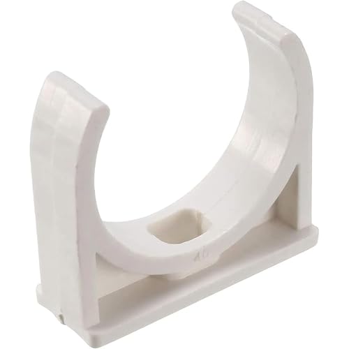 40 Pcs U-Shaped PVC Water Pipe Clamps, U-Shaped Buckles Fit for 1-1/2" (40mm) Pipes, TV Trays Tubing Hanger Support Pex Tubing (White 40mm) - size: 40mm,40Pcs(White)