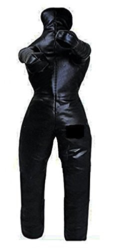 LEATHERAY MMA Jiu Jitsu Grappling Dummy Judo Punching Bag,Brazilian Jiu Jitsu Dummy,Wrestling Grappling BJJ Dummy Black Canvas- 48 inches-Unfilled