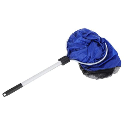SUNGOOYUE Aquarium Fish Net Aluminium Alloy Fish Transfer Net 30CM Mesh Basket with 20 Inch Long Handle Soft Fine Mesh for Koi Goldfish Transfer Breeding Spawning Pond Tank Use - size: Diameter 35CM, handle 50CM