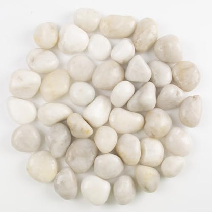 20lbs River Rocks - 1-2Inch Decorative Rocks for Potted Plants, River Rocks for Aquariums, and White Rocks for Landscaping (Weight : 20 LB, White)