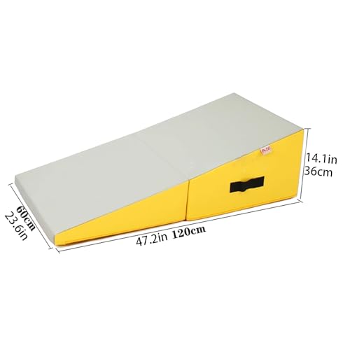 Gymnastics Incline Mat, Folding Gymnastics Wedge With Carrying Handle For Gymnastics, Martial Arts, Cheerleading, Dance Yoga Stretching Training Ex - color: light gray
