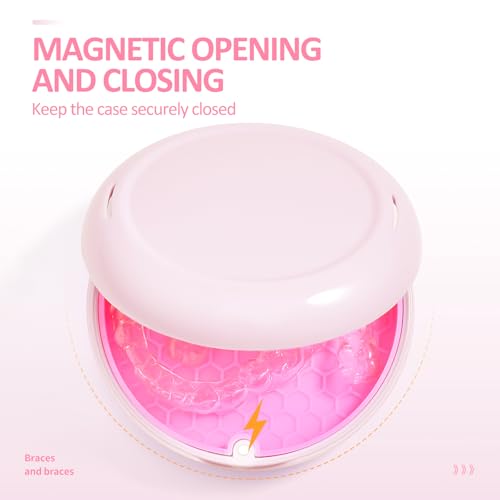 Orthodontic Retainer Case Aligner Mouth Guard Storage Box,Opaque Pink - color: Opaque Pink
