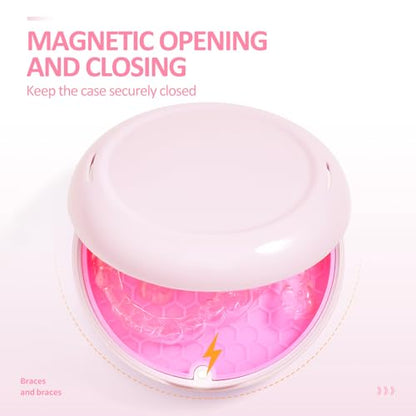 Orthodontic Retainer Case Aligner Mouth Guard Storage Box,Opaque Pink - color: Opaque Pink